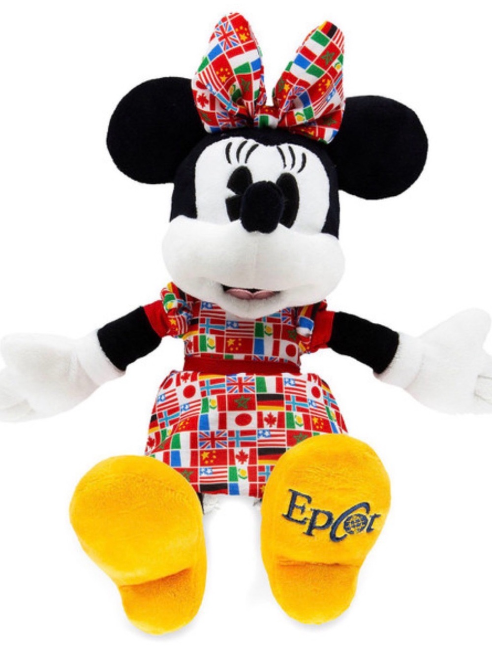 Disney park Epcot Minnie Mouse flag plush 11”